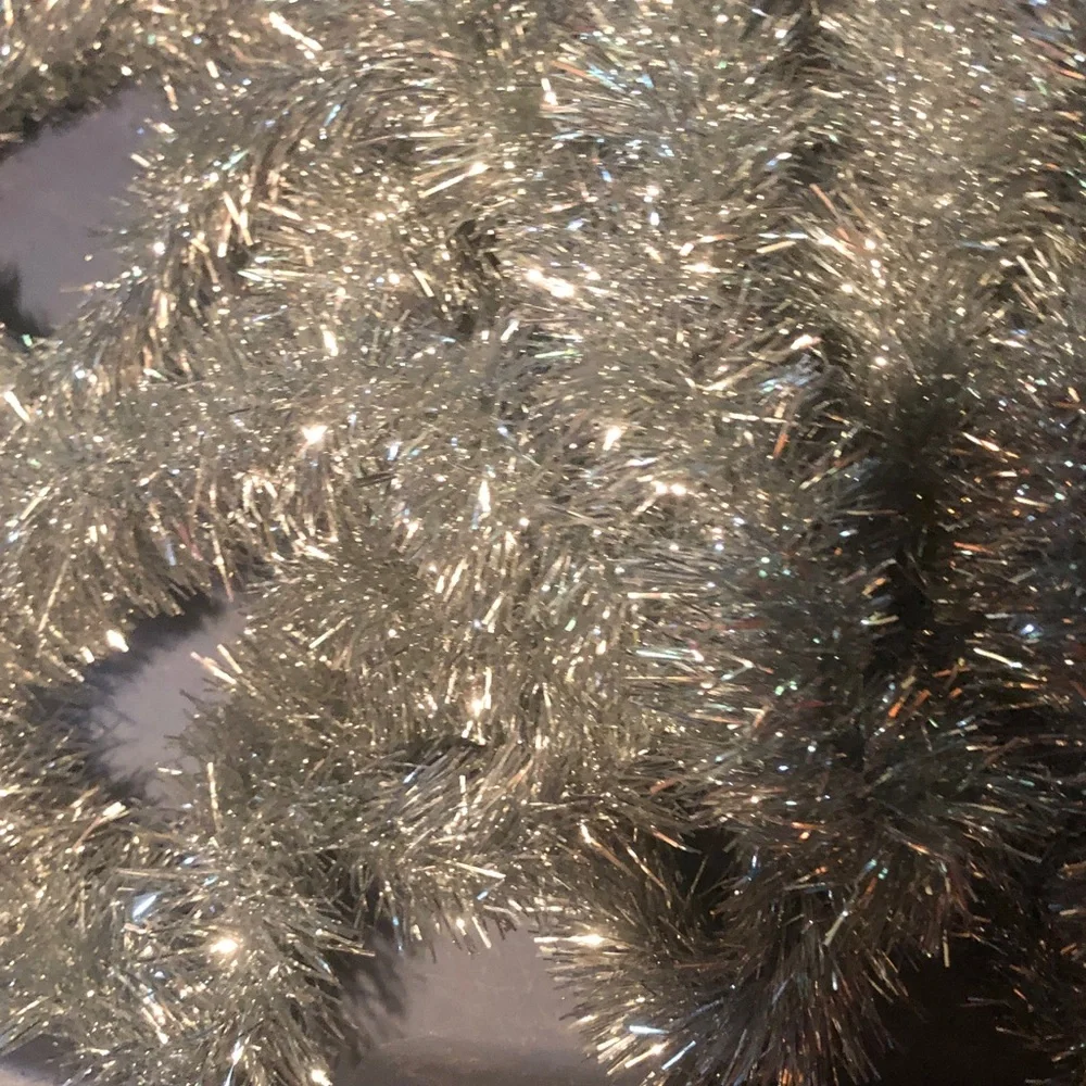 Silver Tinsel Garland - Holiday Décor